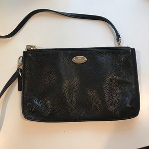 Coach NY shoulder bag clutch black gold women